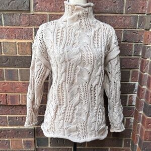 Hank knit pure cashmere crazy knit sweater.